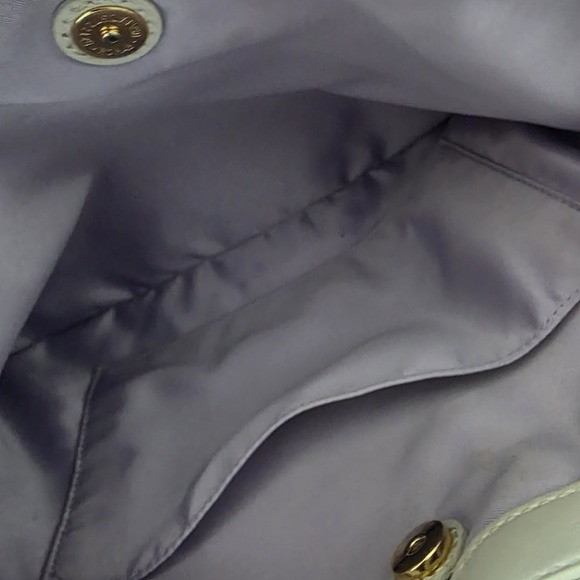 Coach Cricket Leather Tote Shoulder Bag Satchel Purse Medium White Tan Beige - Picture 8 of 16